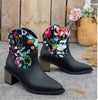 How to Style Floral Embroidered Leather Western Ankle Boots with Different Heels and Sandals Looks - ๊ซ๊ชถ๊ซแง๊ช๊ชแฅด๊ซ๊ ธแ ป๊ช~ ๐๐ช๐๐ฏ๐๐ ๐ข ๐๐ฉ๐ข๐ค๐๐ซ๐ ๐ข
