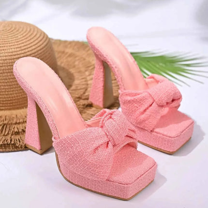 Bow Platform : Block Heel Sandals, , ["Nebula Oxford","Ship From Overseas"], ꫀꪶꫀᧁꪖꪀᥴꫀ꠸ᠻꪗ..