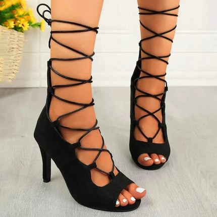 Elegant Lace-Up : High Heel Sandals, , ["Pretty Mules","Ship From Overseas"], ꫀꪶꫀᧁꪖꪀᥴꫀ꠸ᠻꪗ..