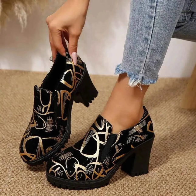 Stylish Round Toe Block : Heels Pumps, , ["Classy Ballet Flats","Ship From Overseas"], ꫀꪶꫀᧁꪖꪀᥴꫀ꠸ᠻꪗ..