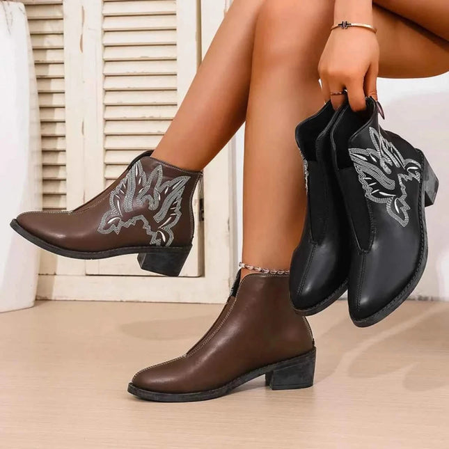 Western Embroidered : Ankle Boots, , ["Mirage Platform","Ship From Overseas"], ꫀꪶꫀᧁꪖꪀᥴꫀ꠸ᠻꪗ..