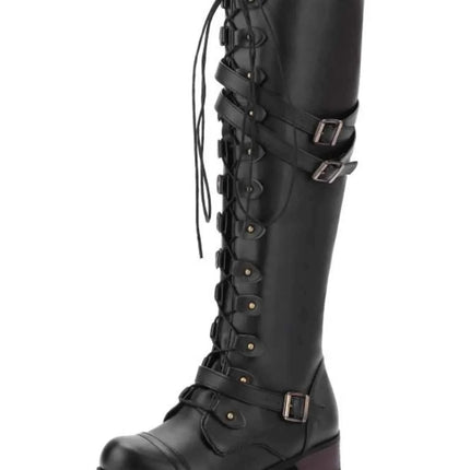 Lace-Up Boots : With Buckle Straps, , ["Mirage Platform","Ship From Overseas"], ꫀꪶꫀᧁꪖꪀᥴꫀ꠸ᠻꪗ..