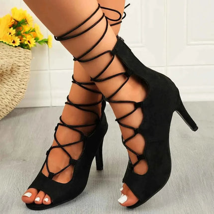 Elegant Lace-Up : High Heel Sandals, , ["Pretty Mules","Ship From Overseas"], ꫀꪶꫀᧁꪖꪀᥴꫀ꠸ᠻꪗ..
