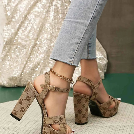 Elegant Platform Block : Heel Sandals, , ["Charming Soles","Ship From Overseas"], ꫀꪶꫀᧁꪖꪀᥴꫀ꠸ᠻꪗ..