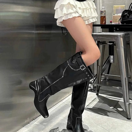 Dressy Flare Formal Heels Boots : Square Toe Block, , ["Classy Ballet Flats","Ship From Overseas"], ꫀꪶꫀᧁꪖꪀᥴꫀ꠸ᠻꪗ..