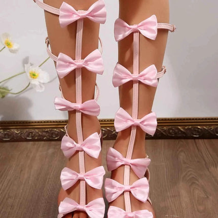 Chic Bow Heels: Strappy Sandals, , ["Nebula Oxford","Ship From Overseas"], ꫀꪶꫀᧁꪖꪀᥴꫀ꠸ᠻꪗ..