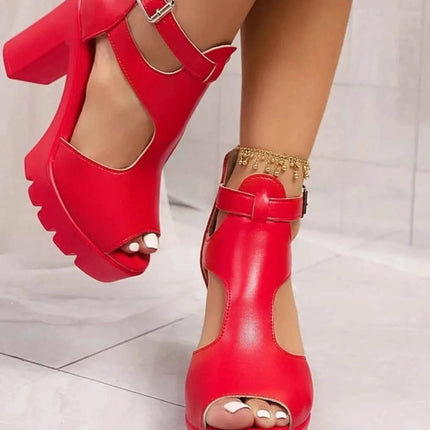 Stylish Cutout Block : Heels Sandals, , ["Gravity Defyer","Ship From Overseas"], ꫀꪶꫀᧁꪖꪀᥴꫀ꠸ᠻꪗ..