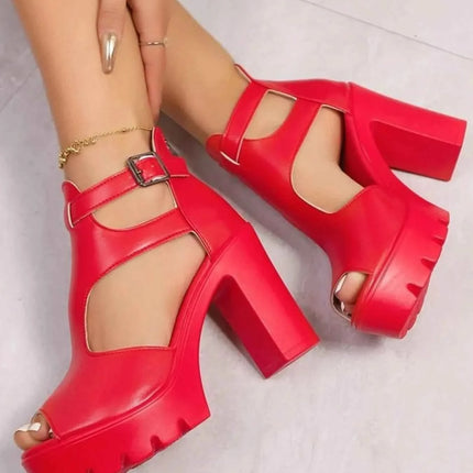 Stylish Cutout Block : Heels Sandals, , ["Gravity Defyer","Ship From Overseas"], ꫀꪶꫀᧁꪖꪀᥴꫀ꠸ᠻꪗ..