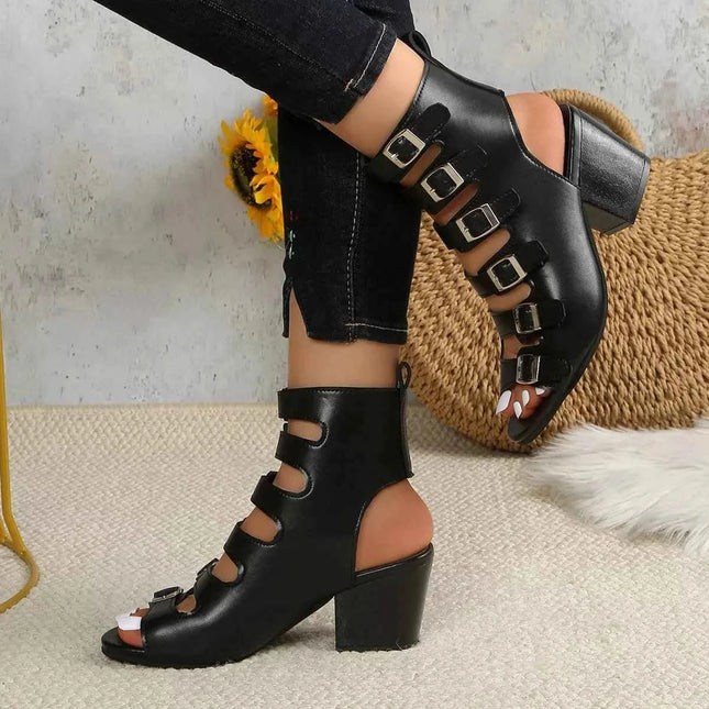 Buckle Heel Block : Heels Sandals, , ["Classy Ballet Flats","Ship From Overseas","Shipping delay Feb 4 - Feb 24"], ꫀꪶꫀᧁꪖꪀᥴꫀ꠸ᠻꪗ..