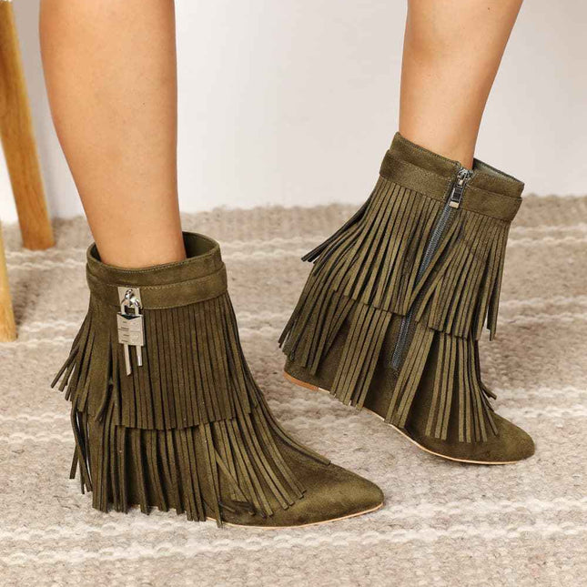 Chic Tassel Wedge Booties for Stylish Women, , ["Legend","Ship from USA"], ꫀꪶꫀᧁꪖꪀᥴꫀ꠸ᠻꪗ..