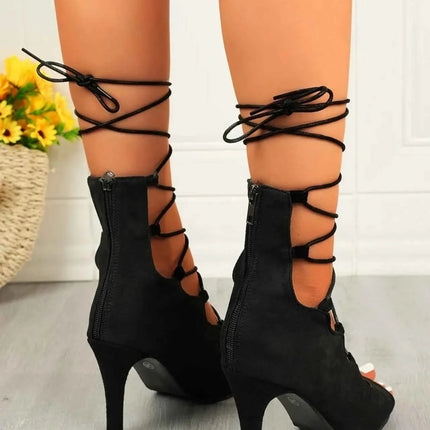 Elegant Lace-Up : High Heel Sandals, , ["Pretty Mules","Ship From Overseas"], ꫀꪶꫀᧁꪖꪀᥴꫀ꠸ᠻꪗ..