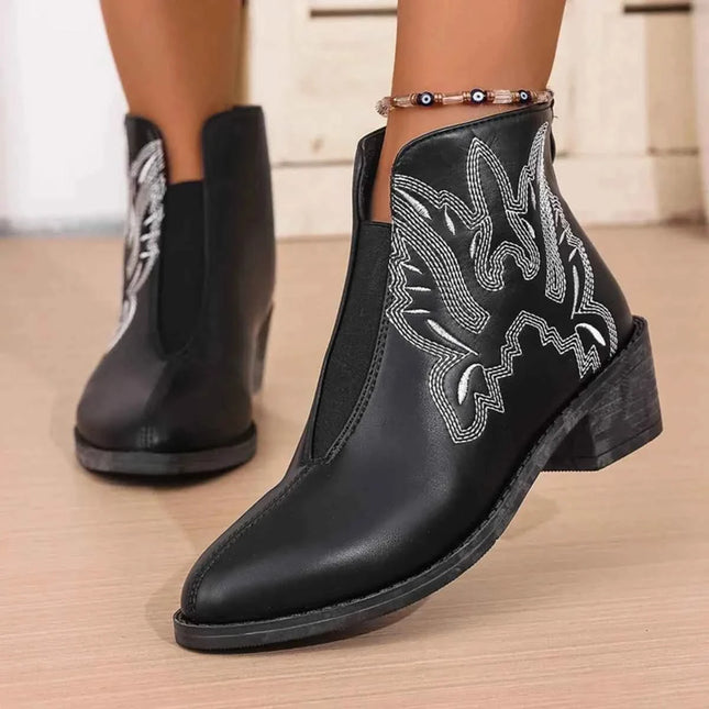 Western Embroidered : Ankle Boots, , ["Mirage Platform","Ship From Overseas"], ꫀꪶꫀᧁꪖꪀᥴꫀ꠸ᠻꪗ..