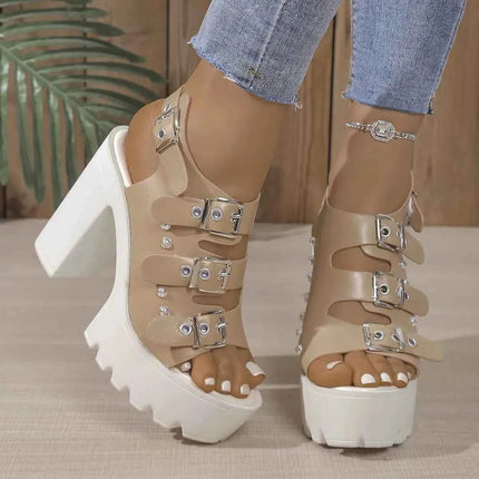 Buckle Platform Block Heels Sandals, , ["Classy Ballet Flats","Ship From Overseas"], ꫀꪶꫀᧁꪖꪀᥴꫀ꠸ᠻꪗ..