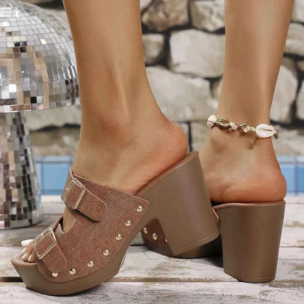 Block Heel Buckle Sandals: Stylish and Comfortable, , ["Belle Charme","Ship From Overseas"], ꫀꪶꫀᧁꪖꪀᥴꫀ꠸ᠻꪗ..