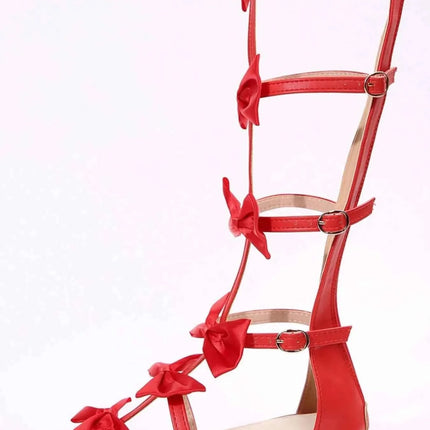 Chic Bow Heels: Strappy Sandals, , ["Nebula Oxford","Ship From Overseas"], ꫀꪶꫀᧁꪖꪀᥴꫀ꠸ᠻꪗ..