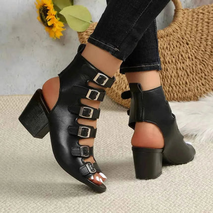Buckle Heel Block : Heels Sandals, , ["Classy Ballet Flats","Ship From Overseas","Shipping delay Feb 4 - Feb 24"], ꫀꪶꫀᧁꪖꪀᥴꫀ꠸ᠻꪗ..