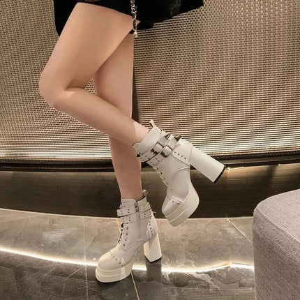 Elegant Round Toe Block : Heels Boots, , ["Classy Ballet Flats","Ship From Overseas"], ꫀꪶꫀᧁꪖꪀᥴꫀ꠸ᠻꪗ..