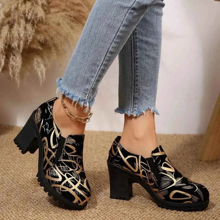 Stylish Round Toe Block : Heels Pumps, , ["Classy Ballet Flats","Ship From Overseas"], ꫀꪶꫀᧁꪖꪀᥴꫀ꠸ᠻꪗ..